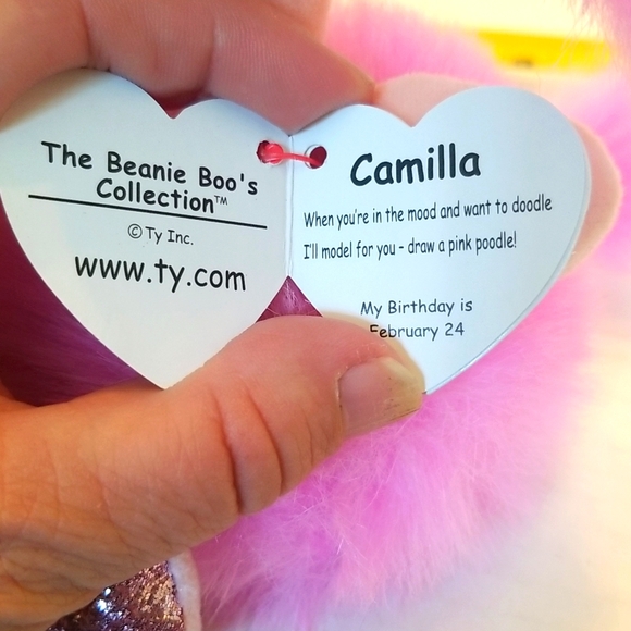 NWT Ty Beanie Boo's Camilla The Pink Poodle Glitter 2020 - Picture 5 of 9